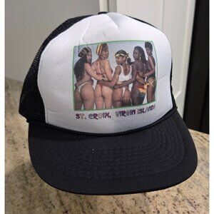 Vintage St Croix Virgin Islands Hat Cap Bikini Booty Thong Sexy Girls Rasta Hat